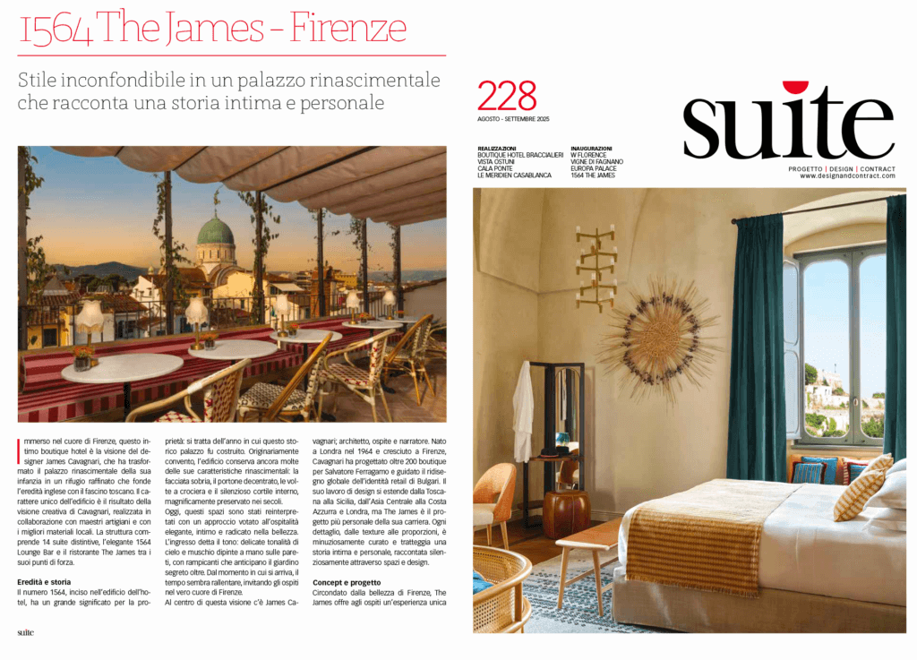 Prima Design feature in SUITE Magazine Italy showcasing The James Florence project